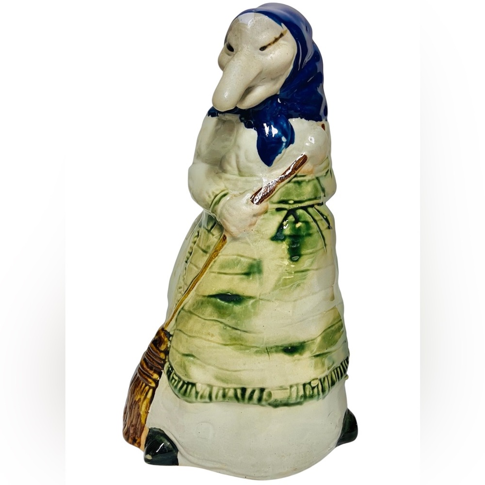 Vintage Baba Yaga Kitchen Witch Pottery Utensil Holder